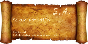 Sikur Adrián névjegykártya